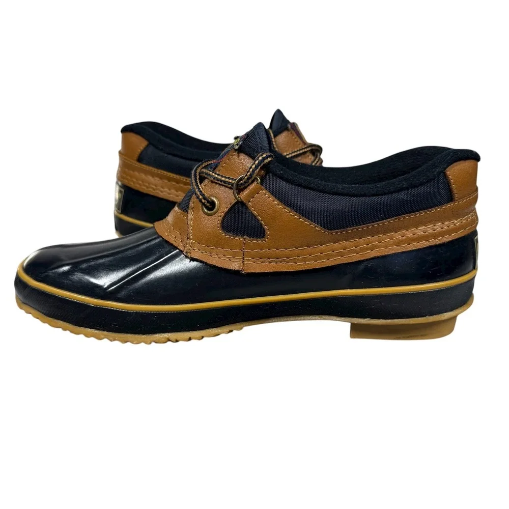 Vintage Sporto Thermolite Duck Shoes Men 8 Women 9.5 Brown Navy Blue Waterproof